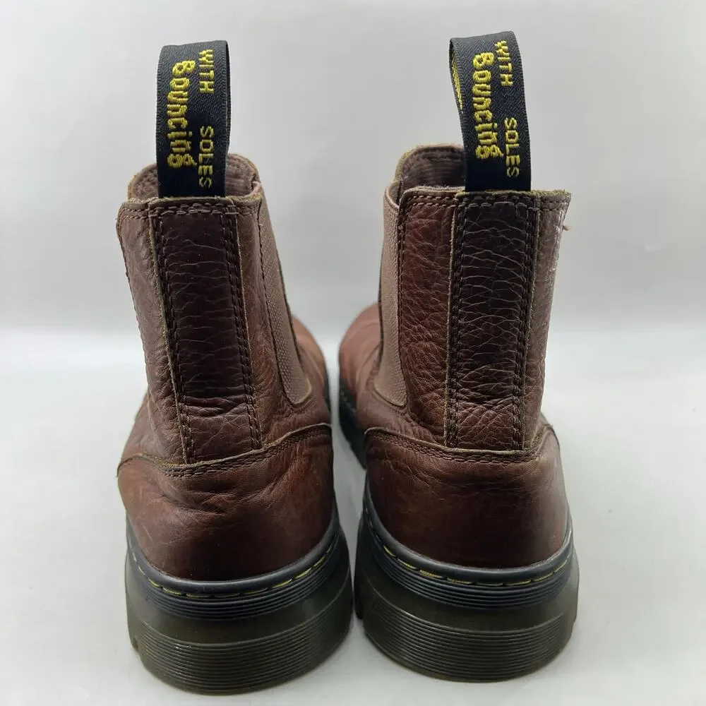 Dr Martens Embury Chelsea Boots Men Size 13 Brown Leather Pull On Comfort Shoes